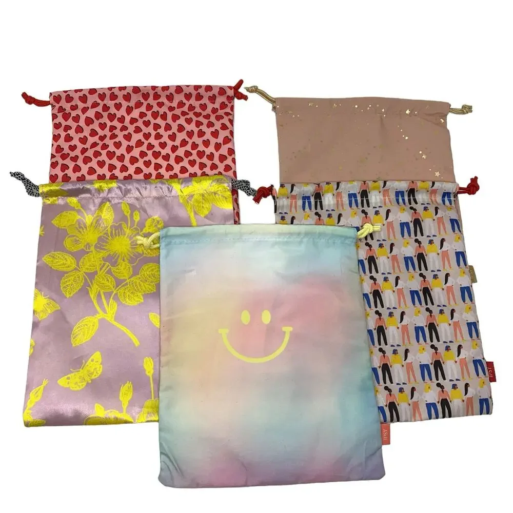 Ipsy Drawstring Bags Set of 5 (10 x 8.5)